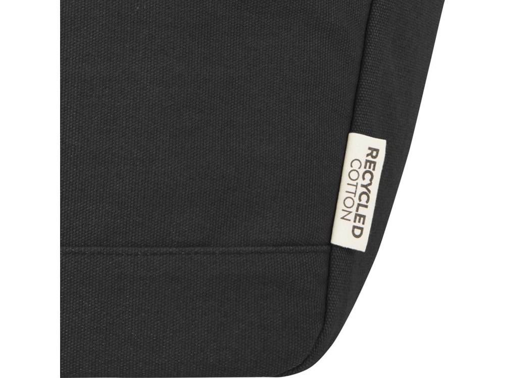 Пищевая сумка-холодильник Joey из брезента, переработанного по стандарту GRS, объемом 6 л на 9 банок, черный-5