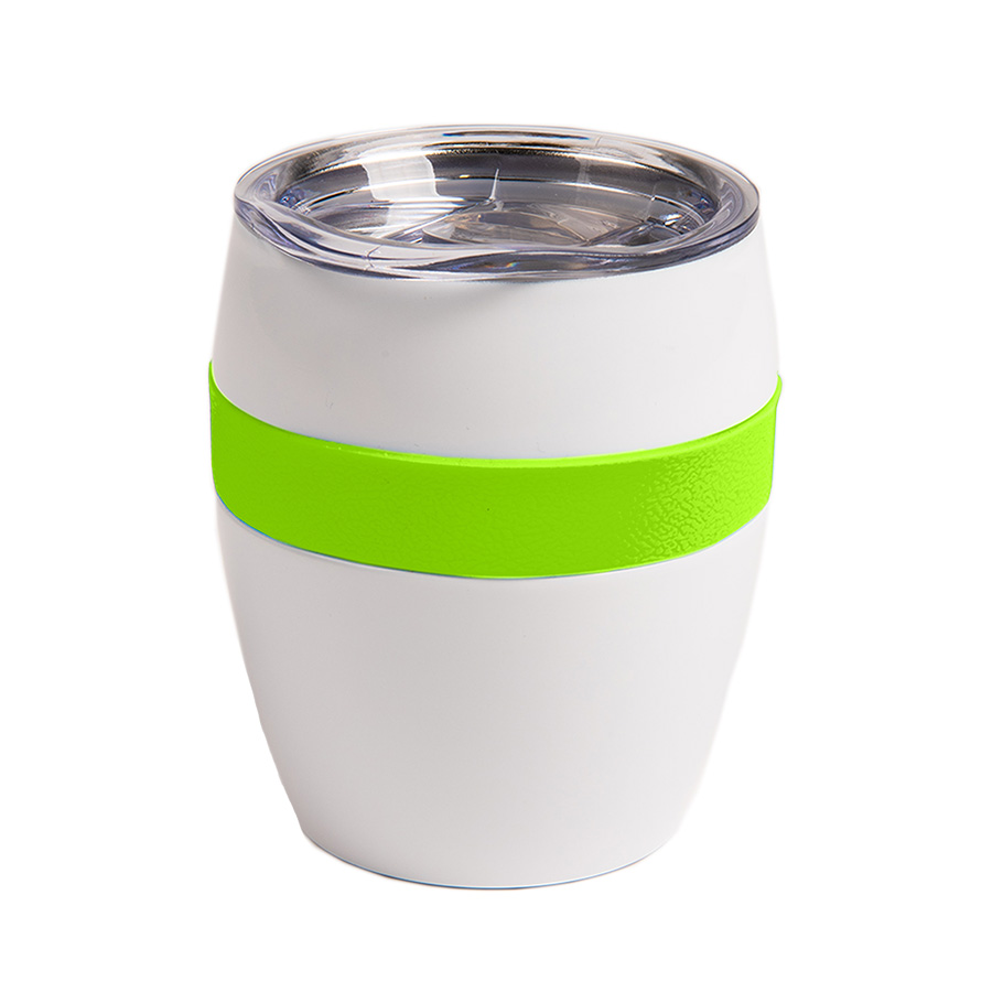 Термокружка LINE, белый, зеленое яблоко-0