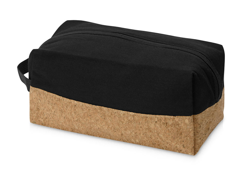 Несессер Corky хлопковый с пробковой вставкой, черный-2