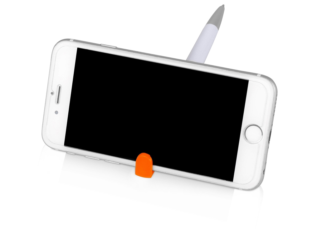 Ручка-подставка Кипер, белый/оранжевый-3