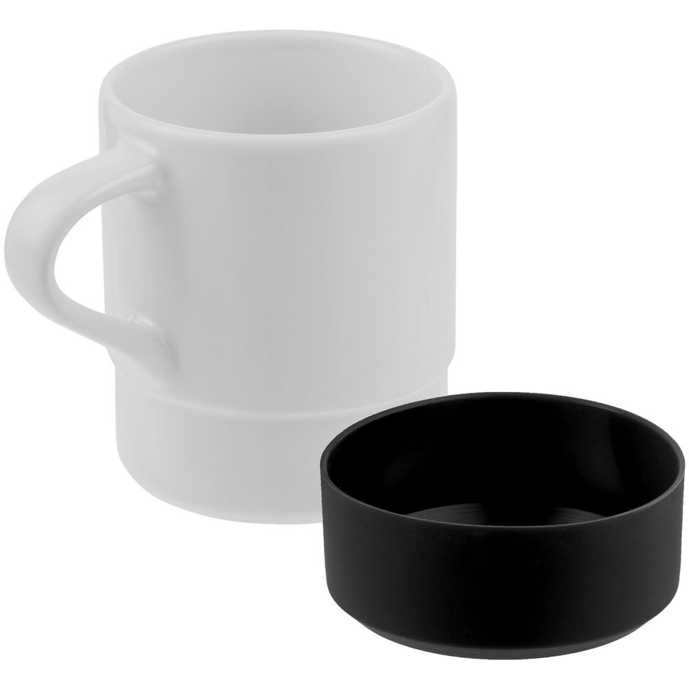 Кружка с силиконовой подставкой Protege, черная-3