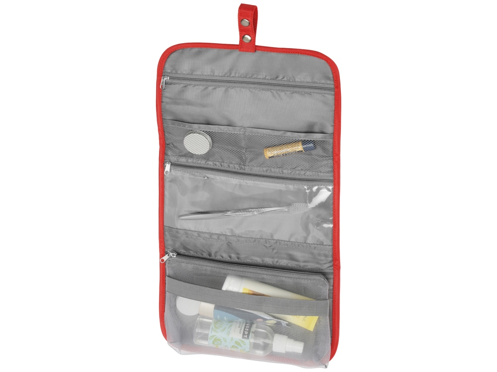 Несессер для путешествий со съемной косметичкой Flat, красный-1
