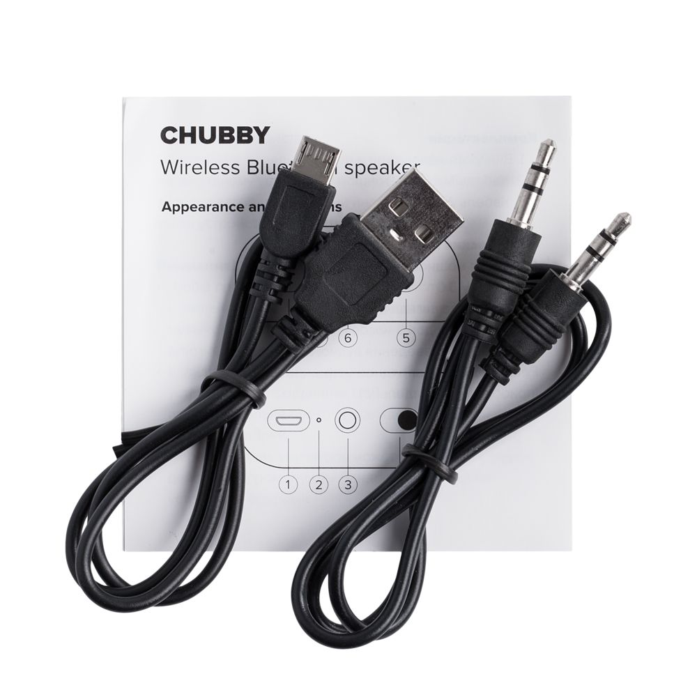 Беспроводная колонка Chubby, серая с голубым-4