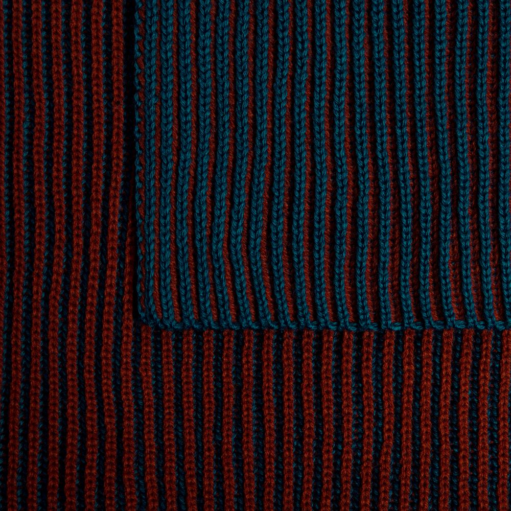 Шарф Nobilis, бирюзовый с терракотовым-2