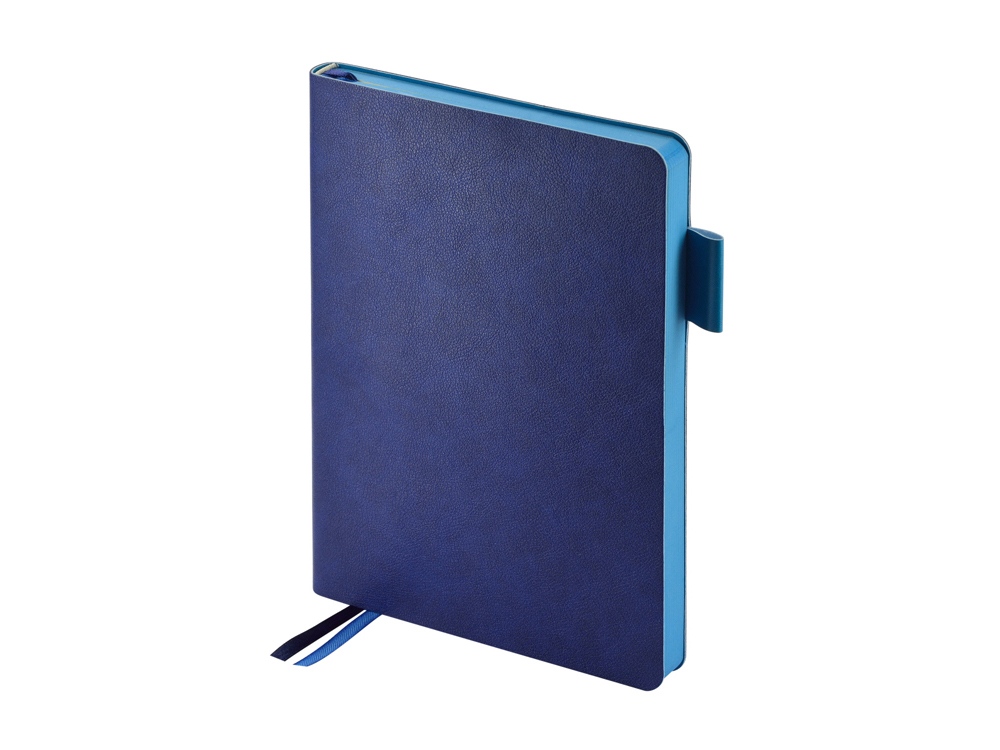 Ежедневник А5 датированный Boston 2026, синий с голубым обрезом-0