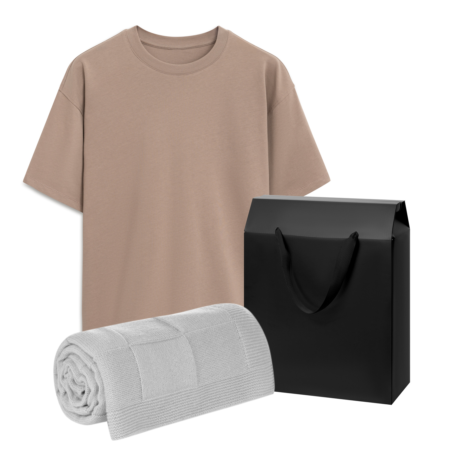 Набор с одеждой Раст (RUST) (футболка, плед), мокко/серый, 3XL/4XL-0