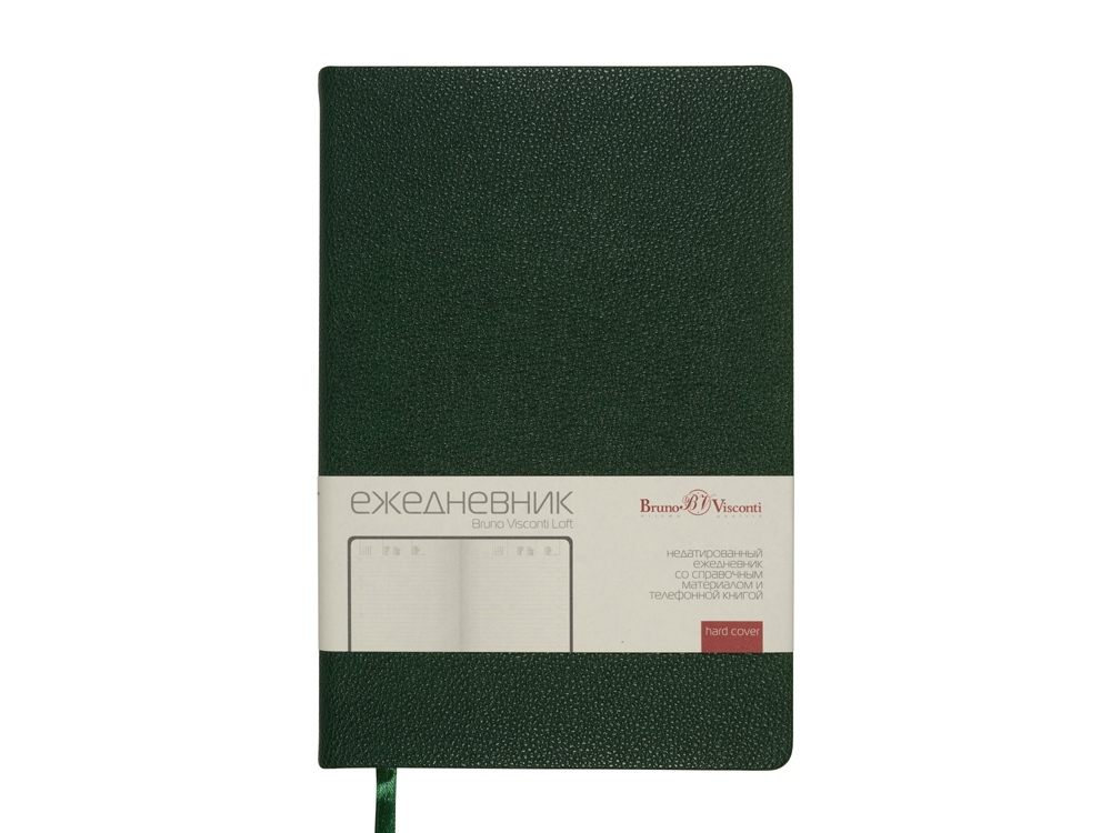 Ежедневник недатированный А5 Loft, зеленый-1