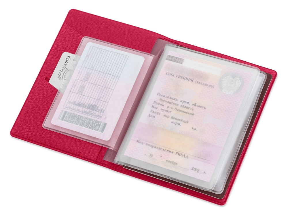 Классическая обложка для автодокументов Favor, фуксия-2