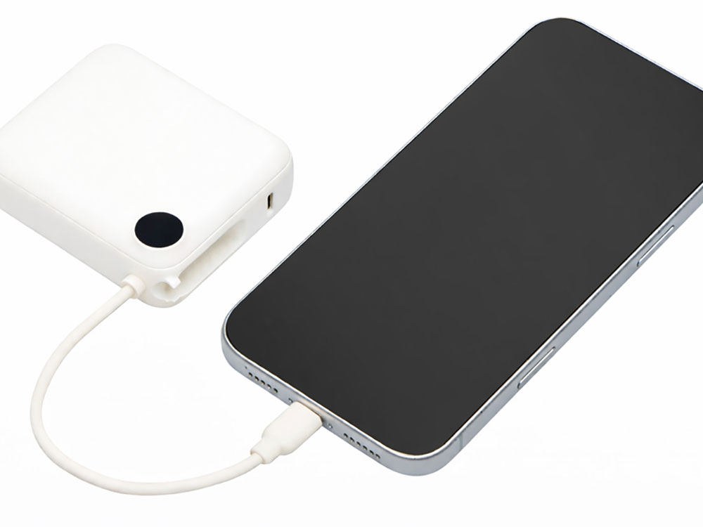 Внешний аккумулятор со встроенным кабелем Liri, QC/PD, 10000 мАч, теплый белый-4