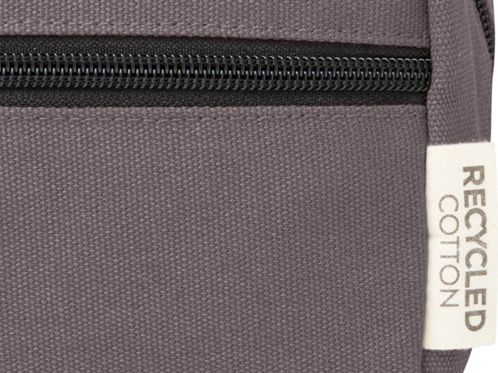 Косметичка Joey из холста, переработанного по стандарту GRS, объемом 3,5 л, серый-3