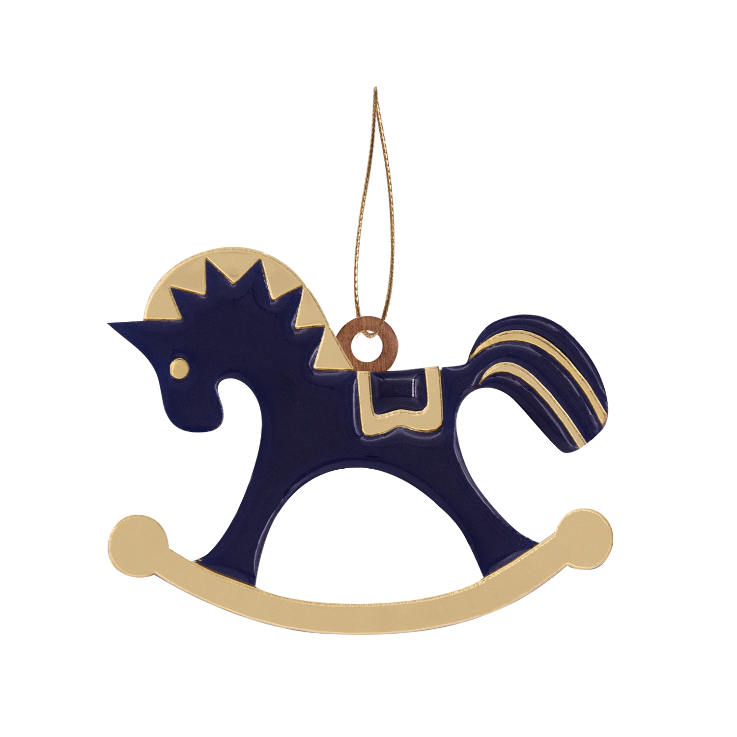 Ёлочная игрушка Лошадка (синий)-0