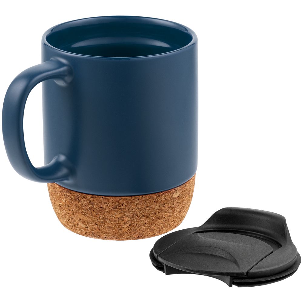 Кружка с пробковой подставкой Corky Walk, синяя-3