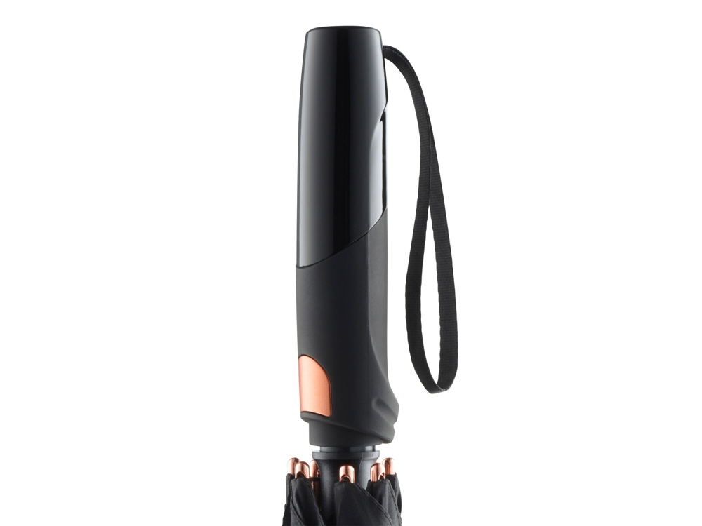 Зонт-трость 7399 Alugolf полуавтомат, черный/медный-4