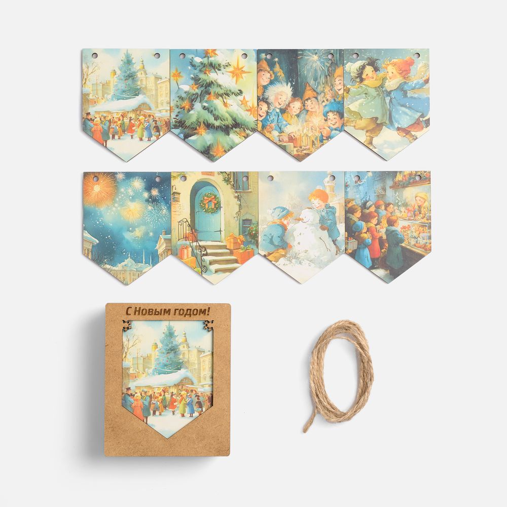 Деревянные флажки «Праздничные мотивы»-0