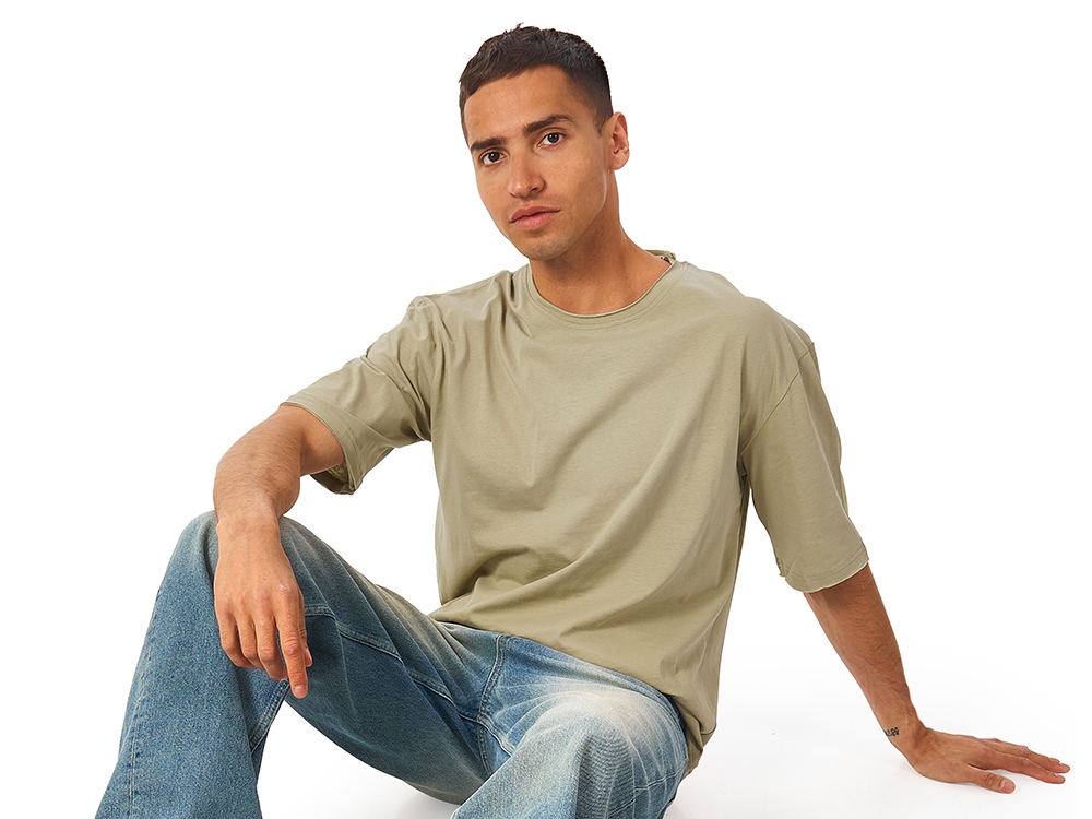 Футболка оверсайз Liyon унисекс, оливковый-3