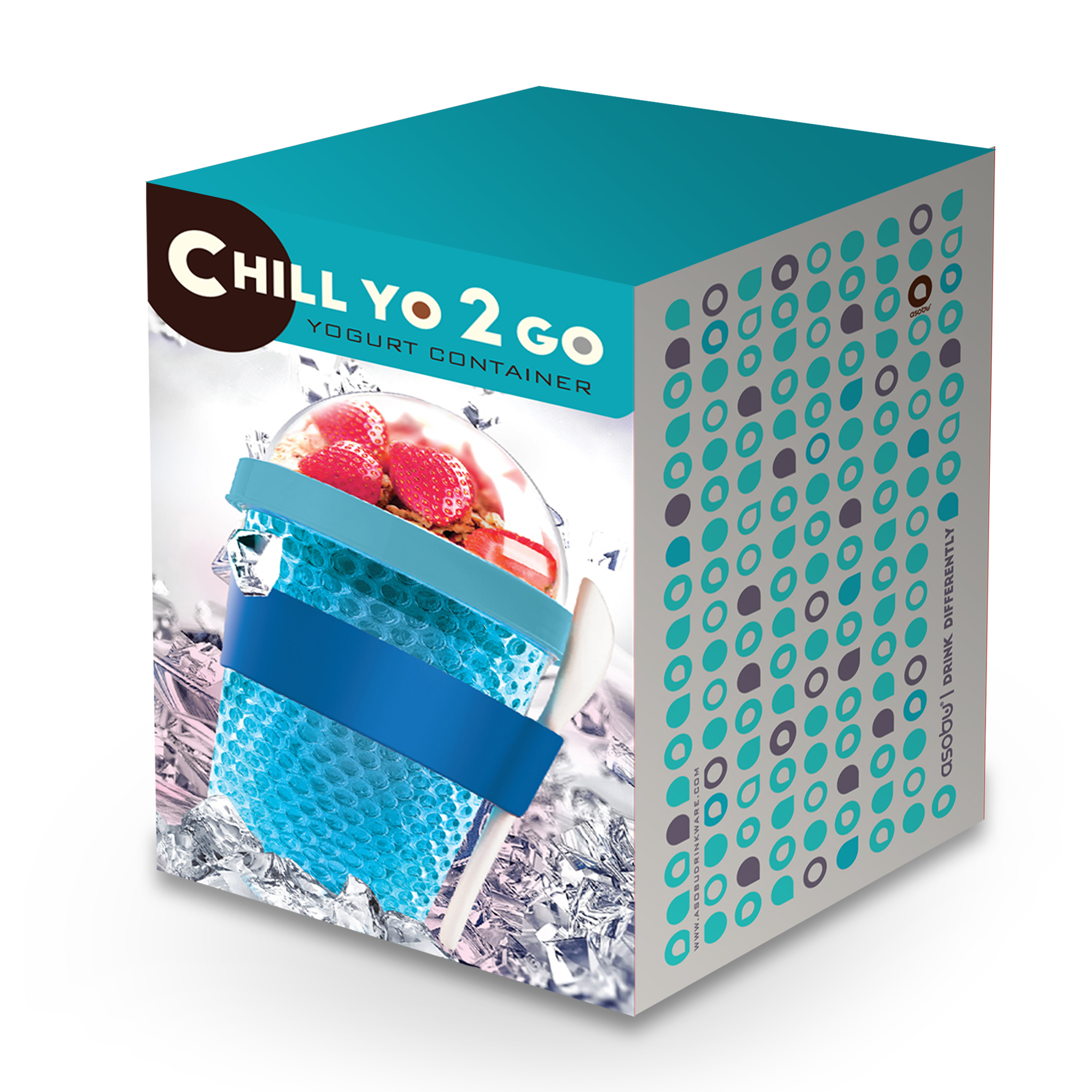 Контейнер для перекусов с гелем-хладагентом и отделением для топпинга, 386 мл, красный-5