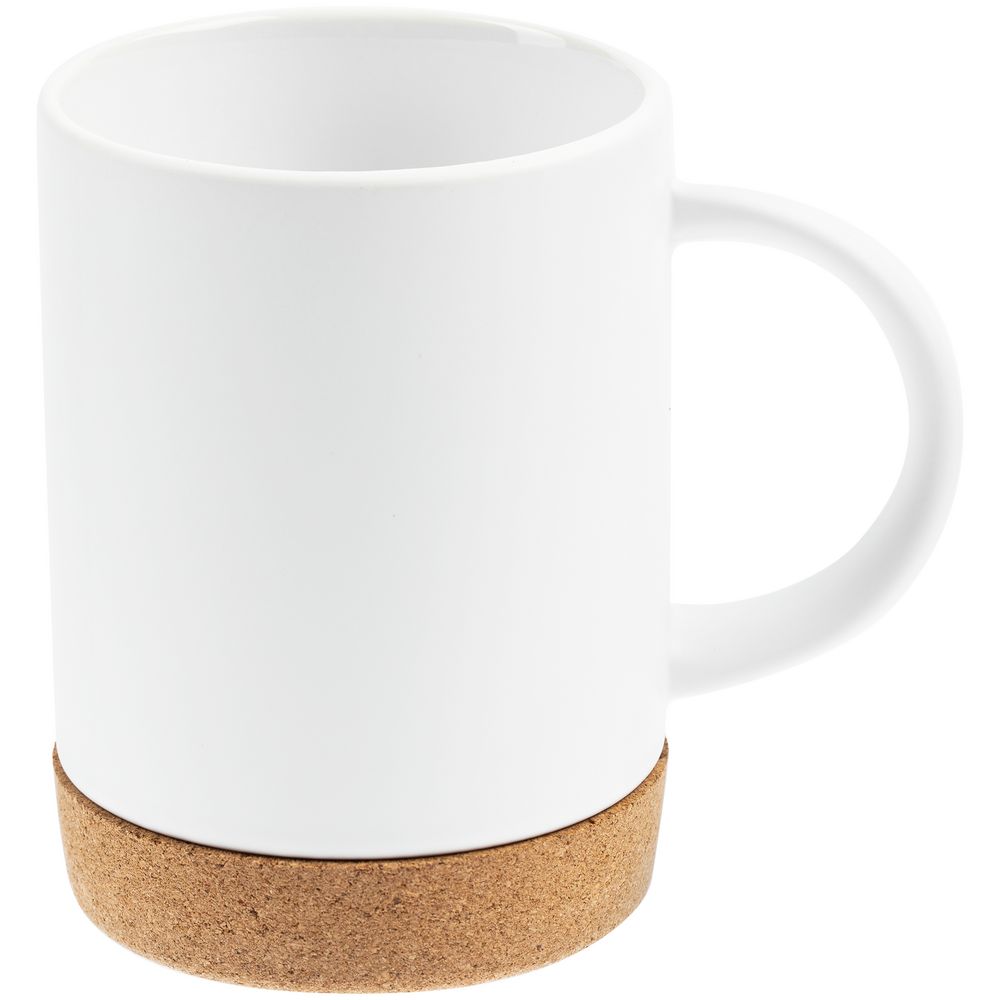 Кружка с пробковой подставкой Corky для сублимационной печати, матовая, белая-0
