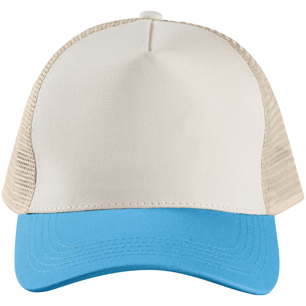 Бейсболка Blink, бежевая с бирюзовым-1