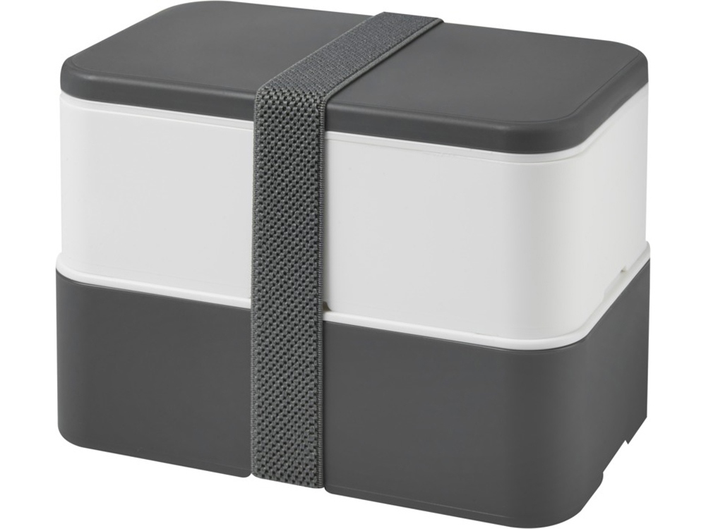 Двухслойный ланчбокс MIYO, серый/белый-0