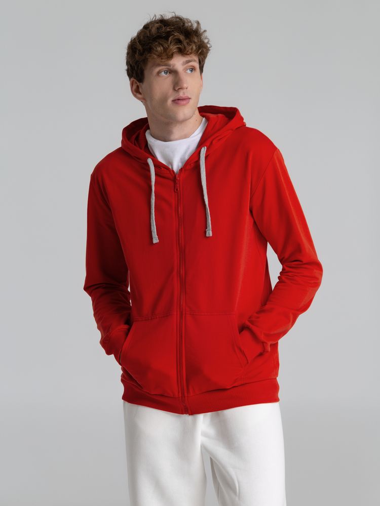 Толстовка на молнии с капюшоном Unit Siverga, красная-7