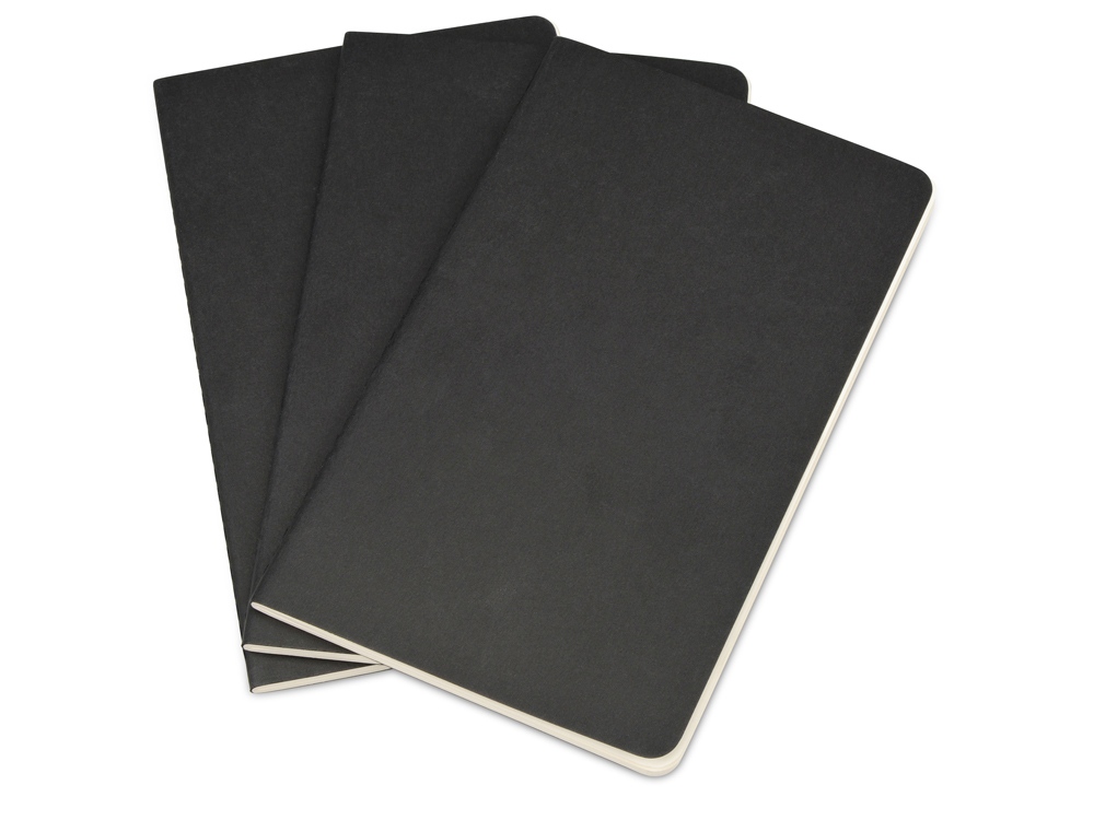 Записная книжка Moleskine Cahier (нелинованный, 3 шт.), Large (13х21см), черный-0
