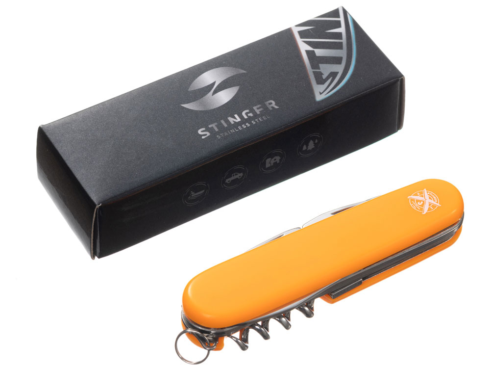 Нож перочинный Stinger, 90 мм, 11 функций, материал рукояти: АБС-пластик (оранжевый)-5
