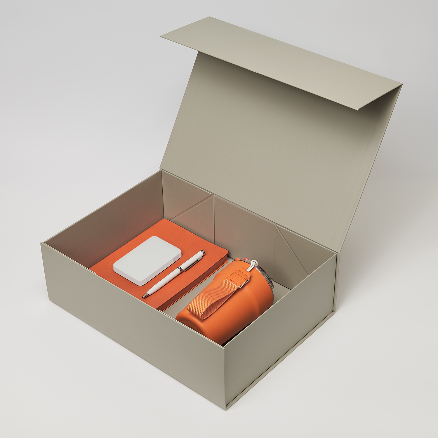 Подарочный набор Monaco, оранжевый (термокружка, аккумулятор, ежедневник, ручка)-0