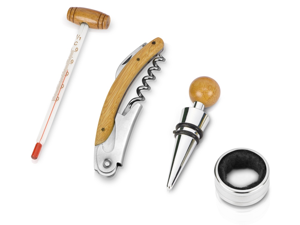 Набор аксессуаров для вина Бомонт, коричневый замочек-1