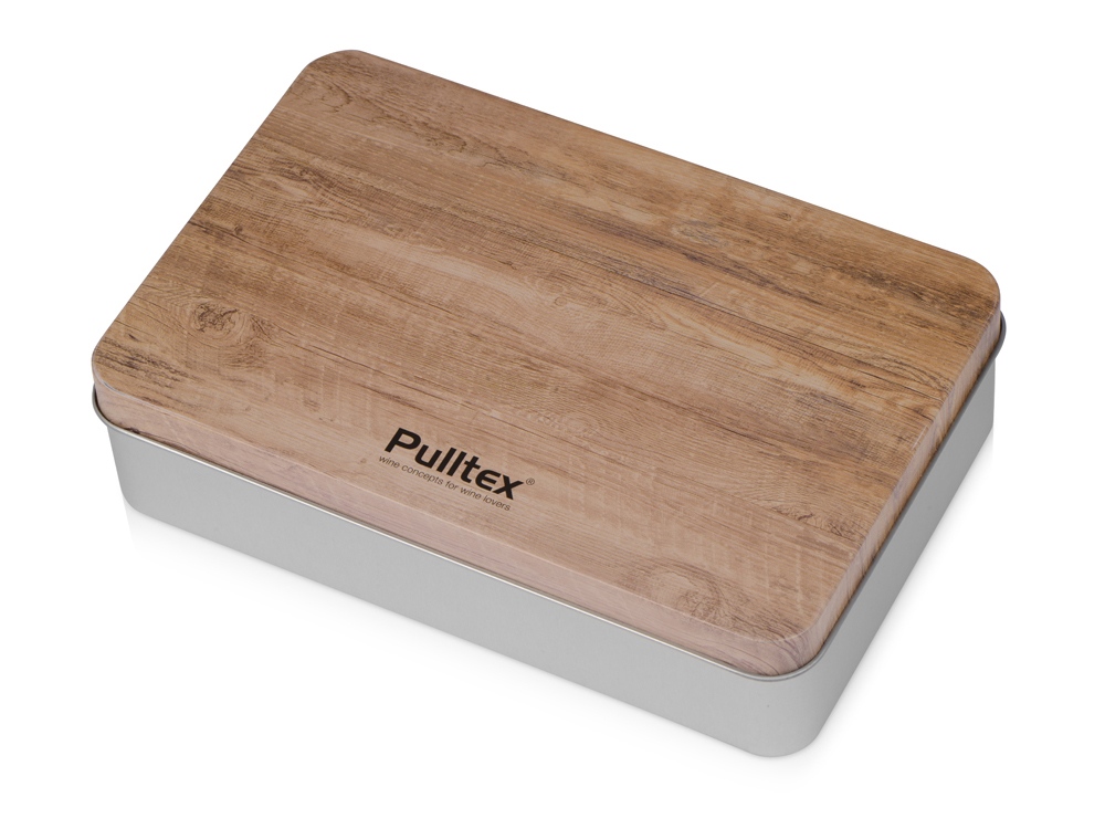 Подарочный винный набор из штопора и кожаного чехла для штопора ClickCut Set, серебристый-15