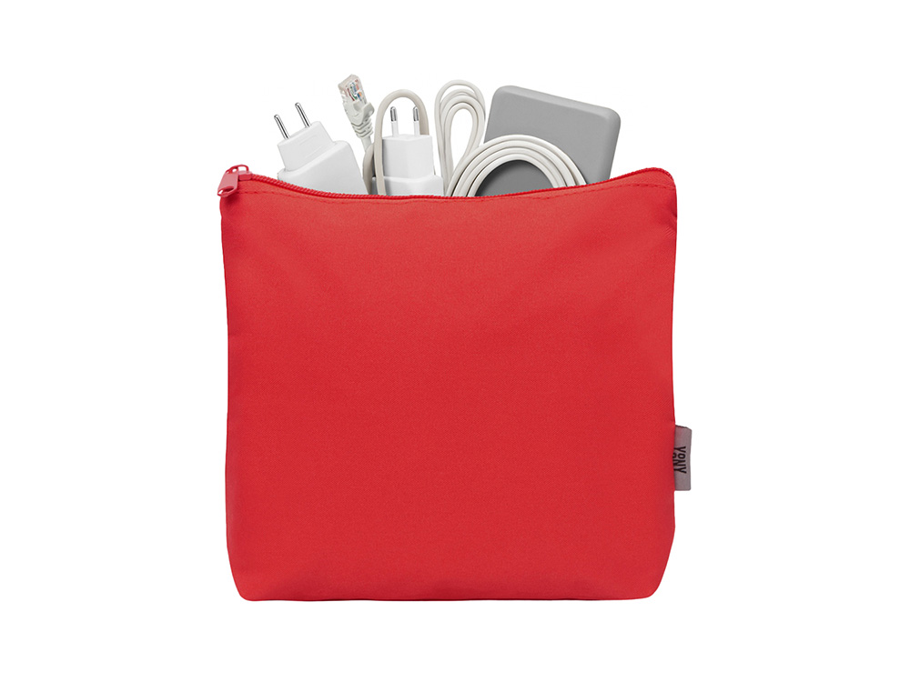 Органайзер для электроники и проводов Amalia из полиэстера 300D с подкладкой, красный-0