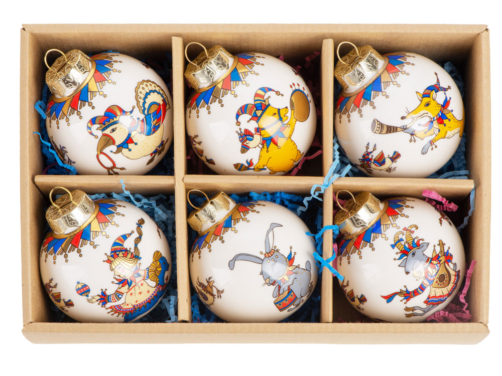 Набор новогодних шаров, 6 шт.-4