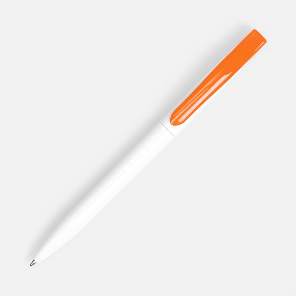 Ручка шариковая Pin, белая с оранжевым-2