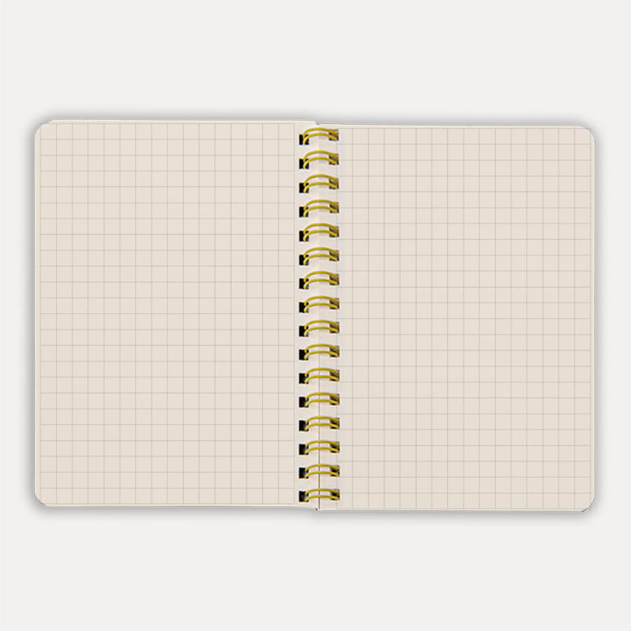 Блокнот на двойной пружине HELIX MINI, 105 х 150  мм, черный с желтым, блок в клеткуБлокнот HELIX MINI, черный, желтый-5