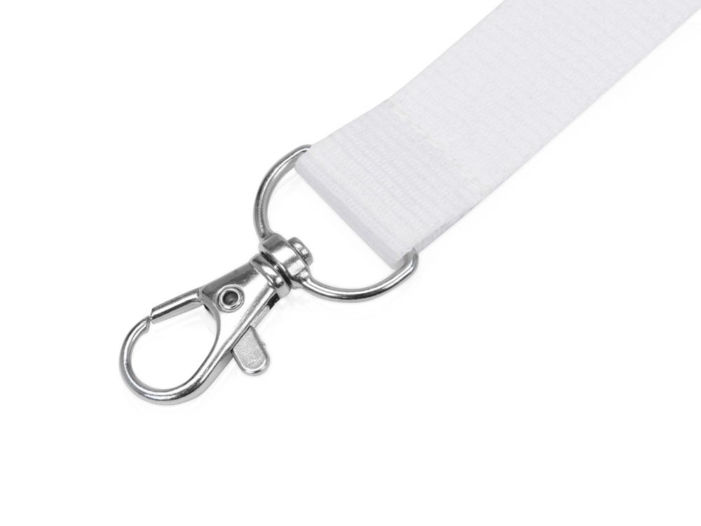 Ланъярд из RPET с карабином, белый-1