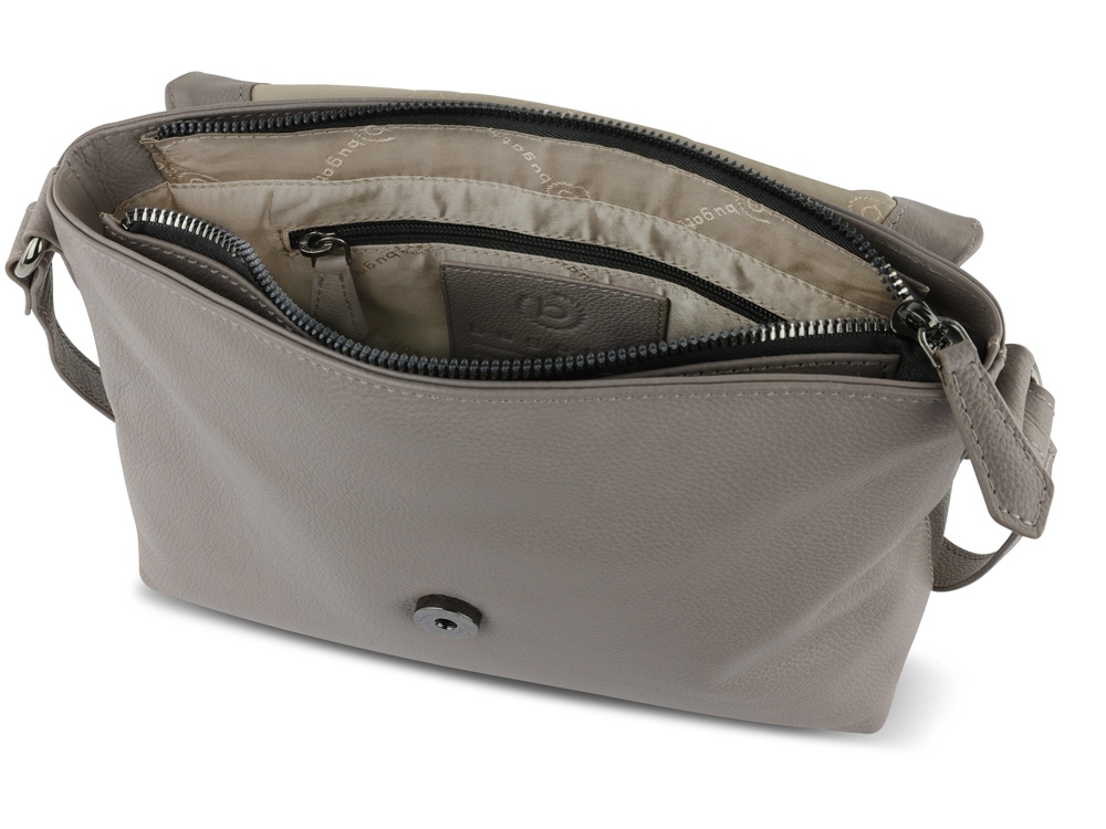 Сумка наплечная женская BUGATTI Bella, бежевая, воловья кожа/полиэстер, 25х8х20 см-5