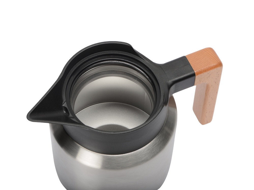 Кофепот с деревянной ручкой, 850 мл, серебристый-6