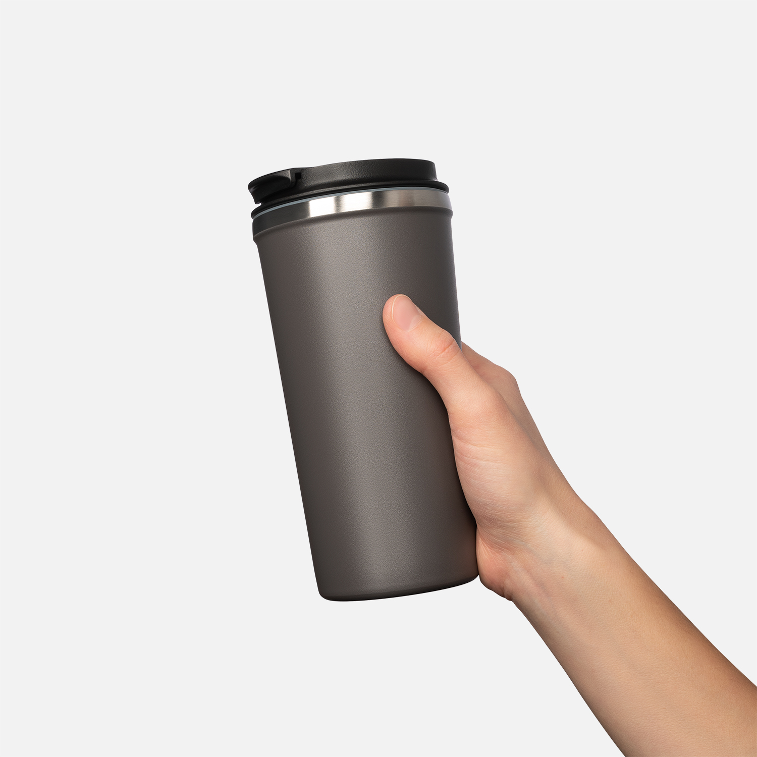 Термокружка вакуумная Palermo, серая, матовая поверхность-6