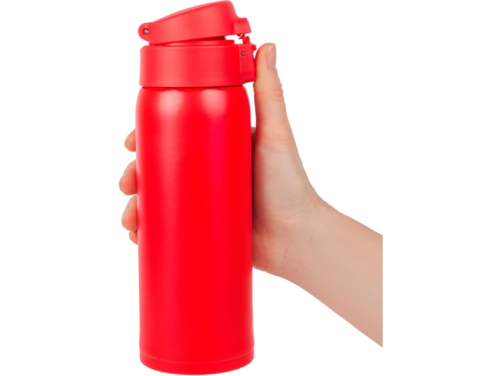 Термокружка Relaxika 701 (0,48 литра), красная (без лого)-11