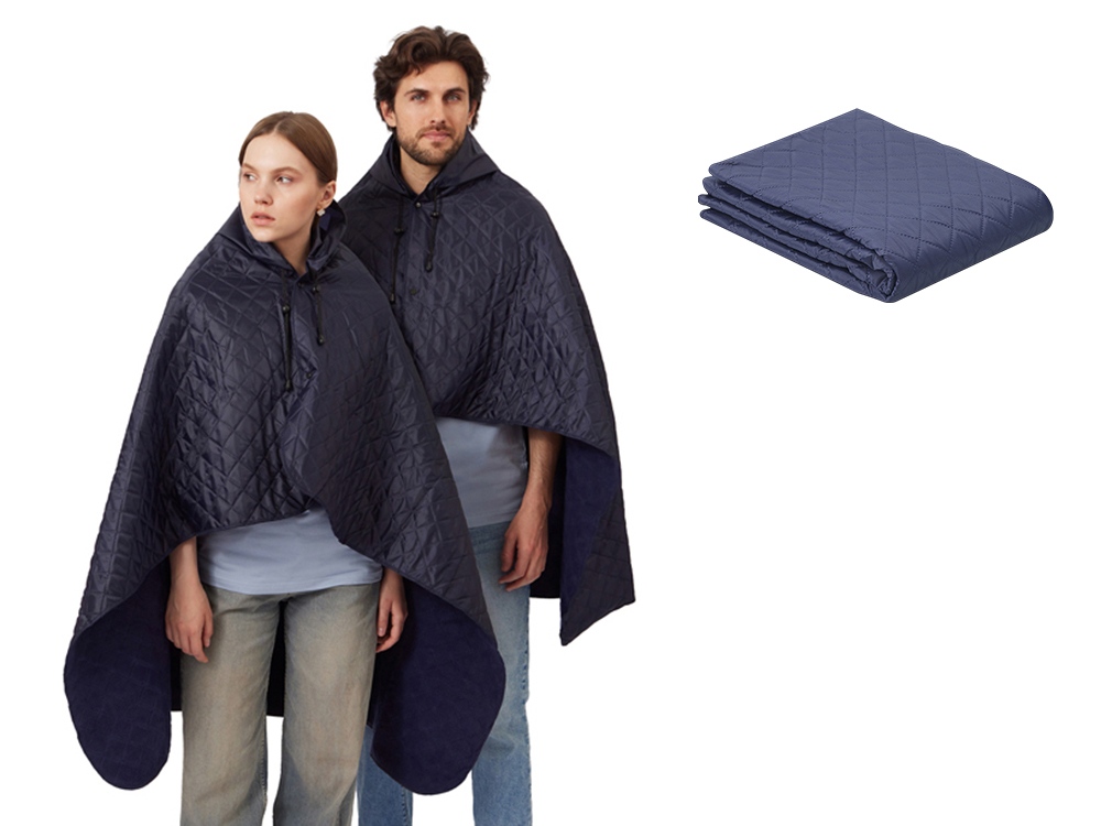 Пончо Cappy с капюшоном на липучке в мешке, темно-синий-0