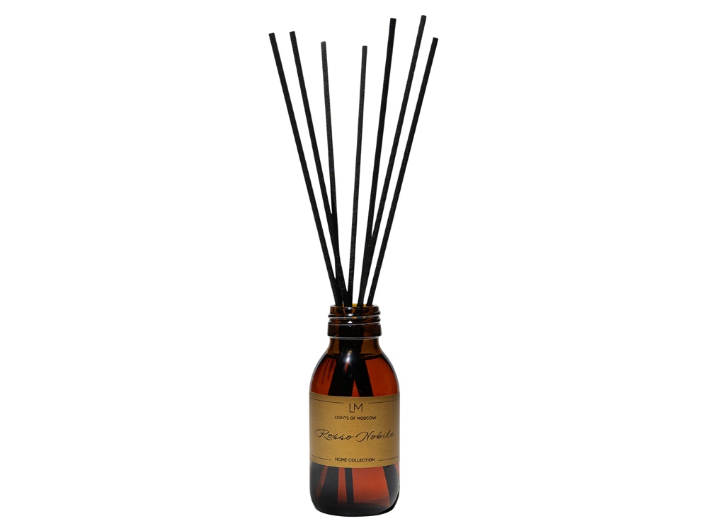 Ароматический диффузор с палочками, Россо: апельсин и клубника, дуб, 100 мл-0