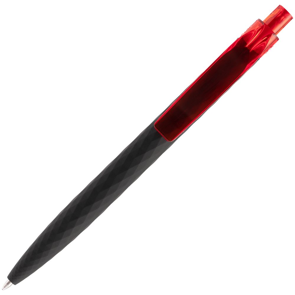 Ручка шариковая Prodir QS01 PRT-T Soft Touch, черная с красным-2