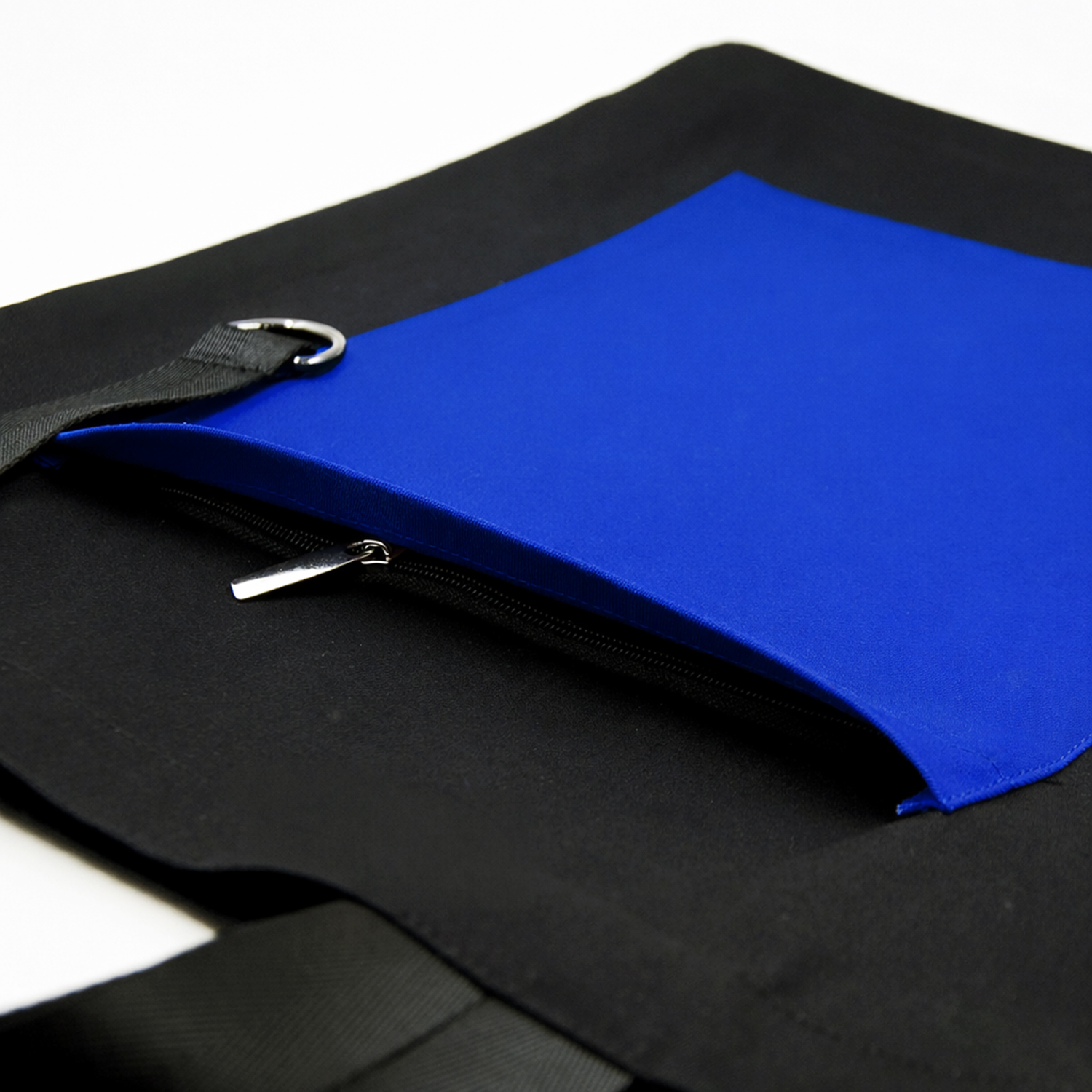 Шоппер Superbag Big Pocket, с карманом на молнии (черный с синим)-3