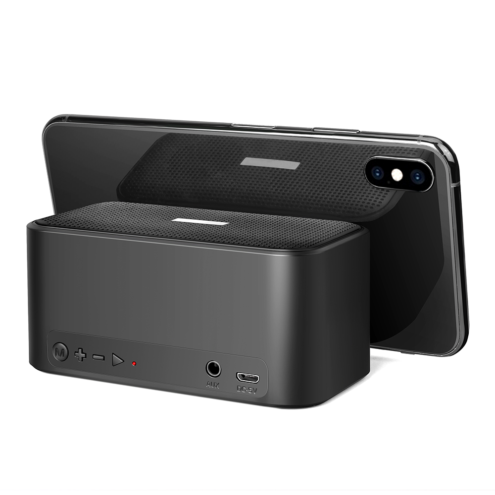 Беспроводная колонка Riffle с подсветкой гравировки, Черный-3