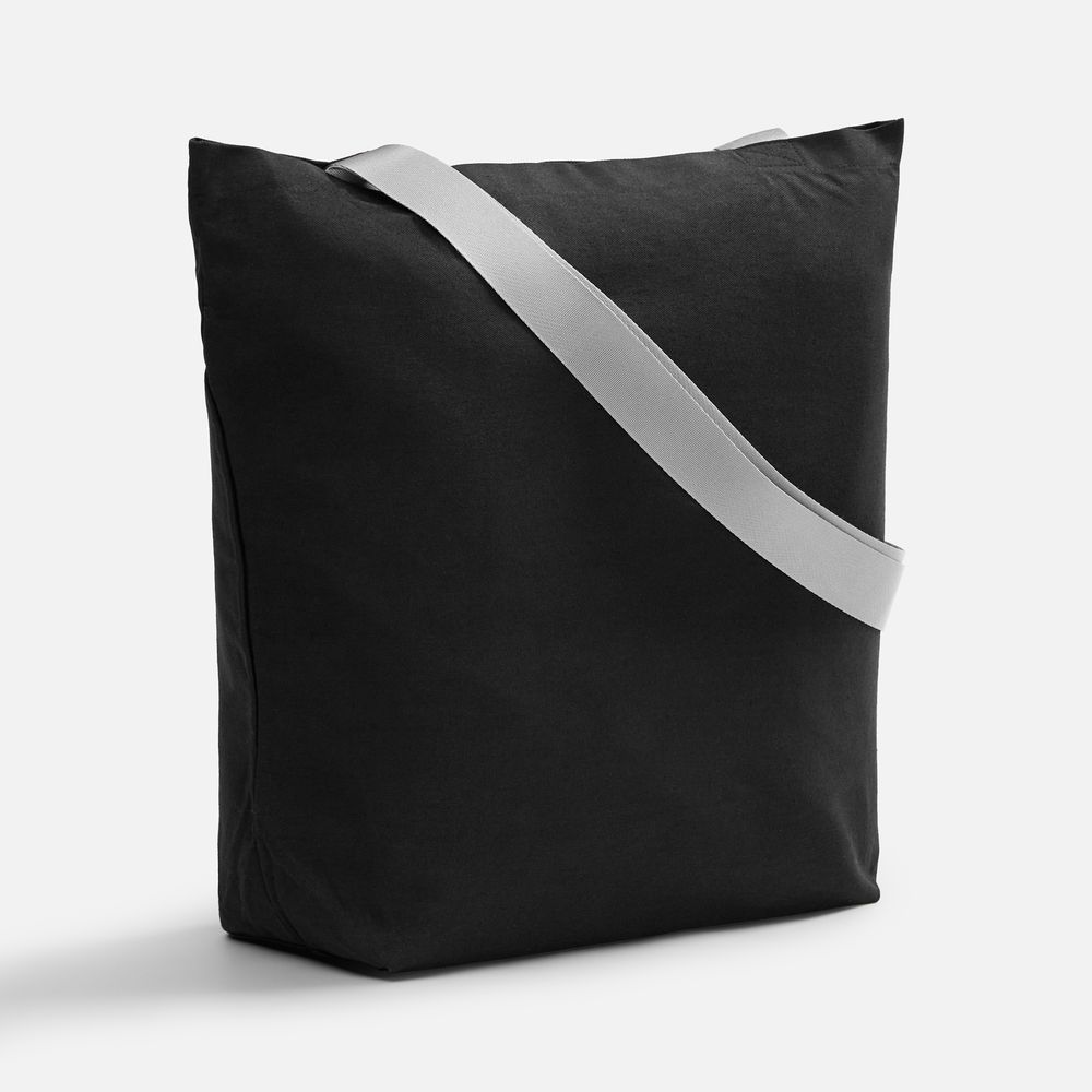 Шопер B5, черный с широкими серыми ручками-1