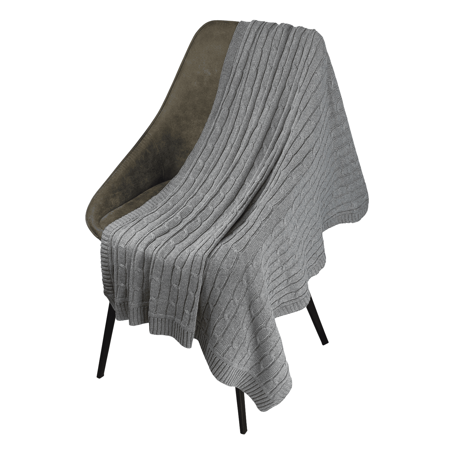 Плед Fado вязаный, серый (без подарочной коробки)-0