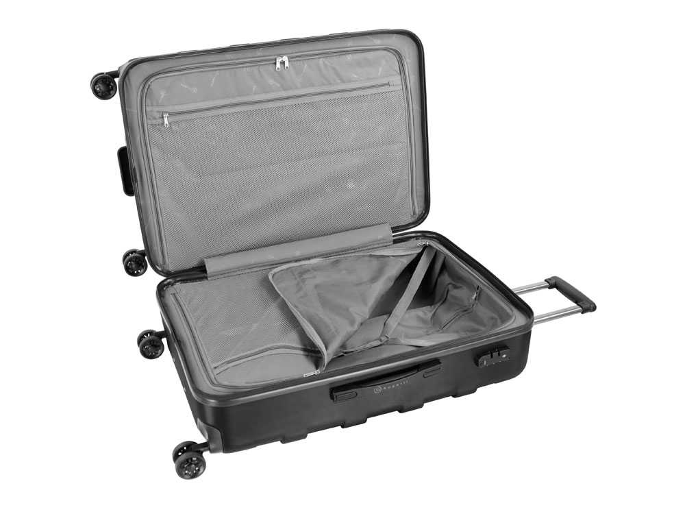 Чемодан BUGATTI Galatea, чёрный, поликарбонат / АБС-пластик, 53х30,5х77 см, 96 л-1