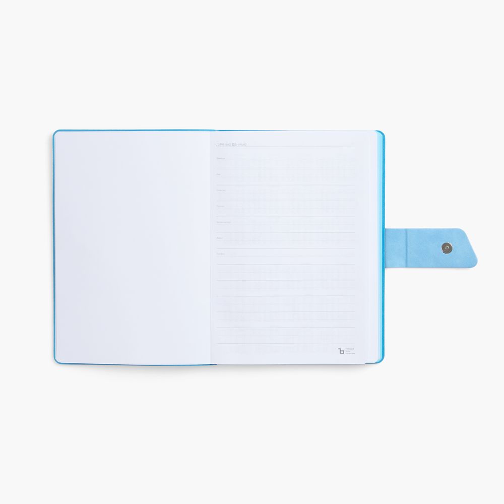 Ежедневник Boom, недатированный, черный с голубым-5