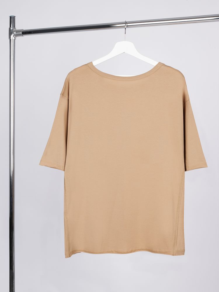 Футболка оверсайз унисекс Vozduh, бежевая-3