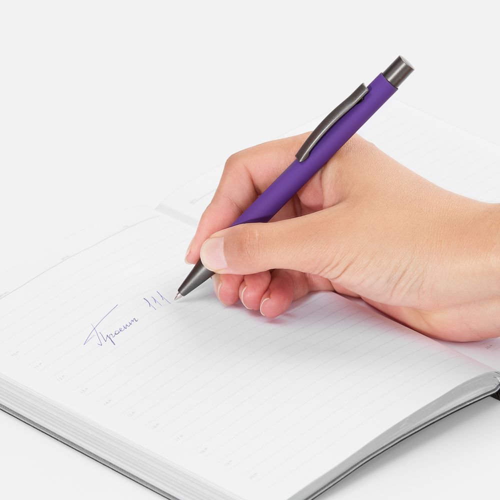 Ручка шариковая Atento Soft Touch, фиолетовая-2