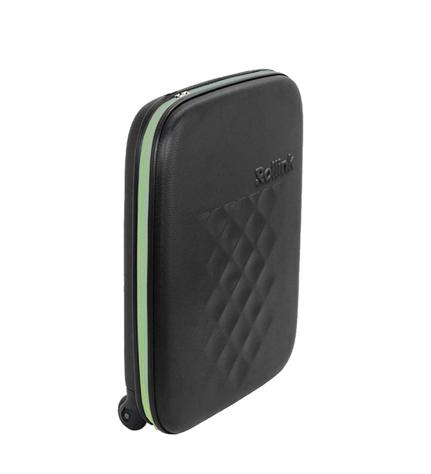 Чемодан складной Rollink Earth 55x40x20 см, 2 колеса, черный/зеленый-8